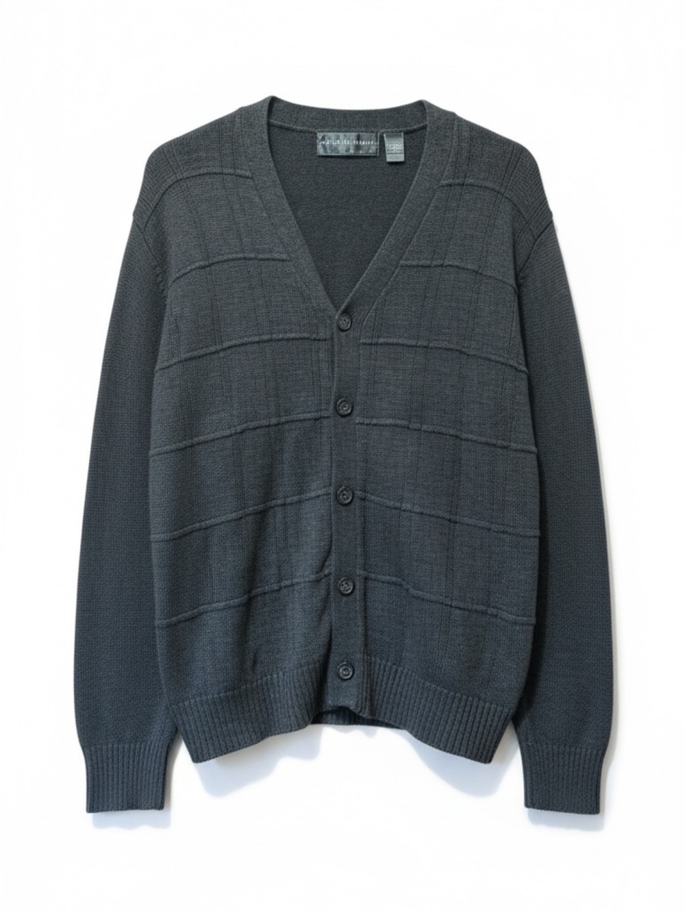 Oscar de la Renta Men’s Dark Gray Cardigan – Size Large